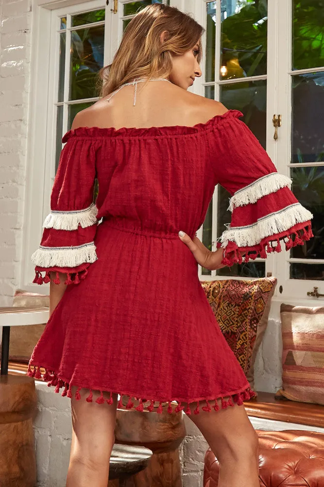 Awake My Soul Dress Burgundy