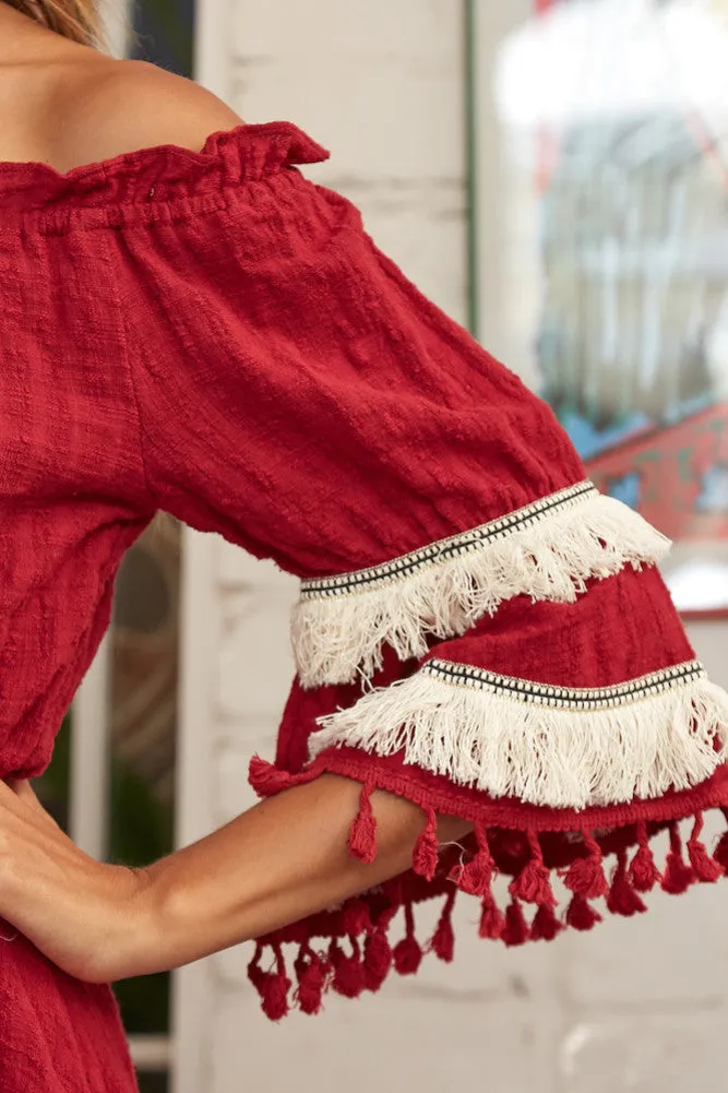Awake My Soul Dress Burgundy