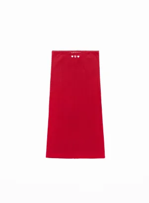 Badblood Classic Logo Pointel Midi Skirt - Red