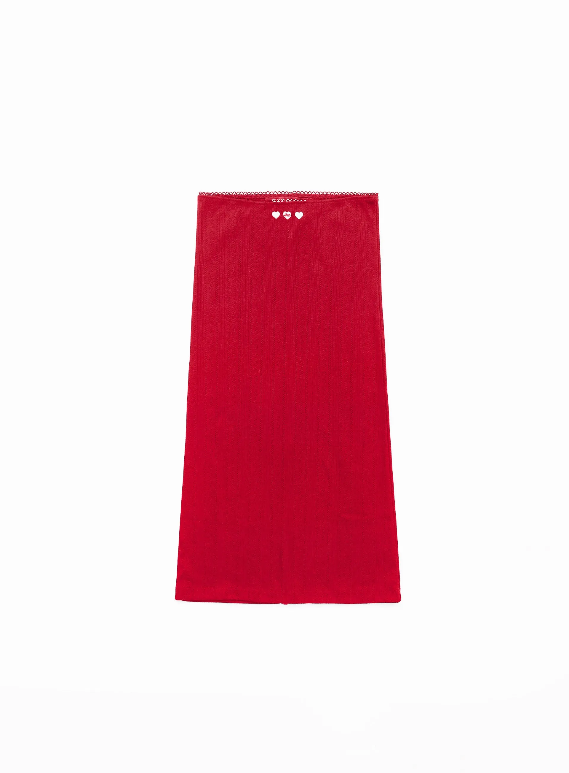 Badblood Classic Logo Pointel Midi Skirt - Red
