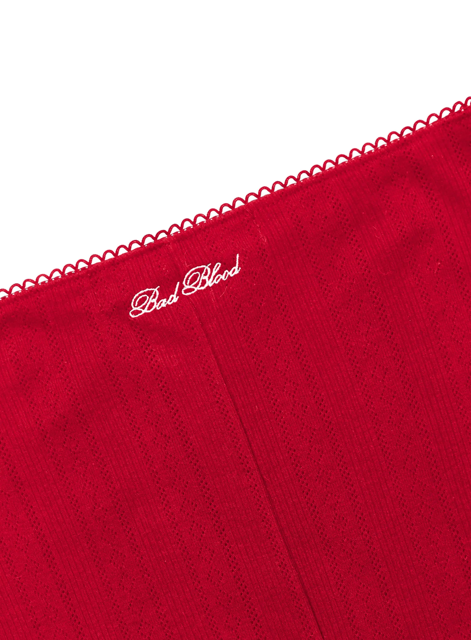 Badblood Classic Logo Pointel Midi Skirt - Red