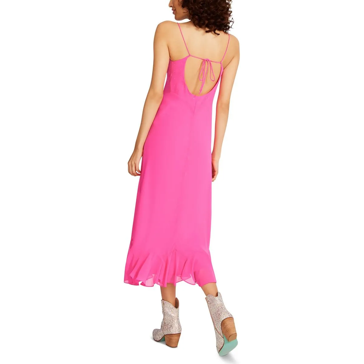 Betsey Johnson Women's Sparkle Stone Embellished Slip Midi Dress