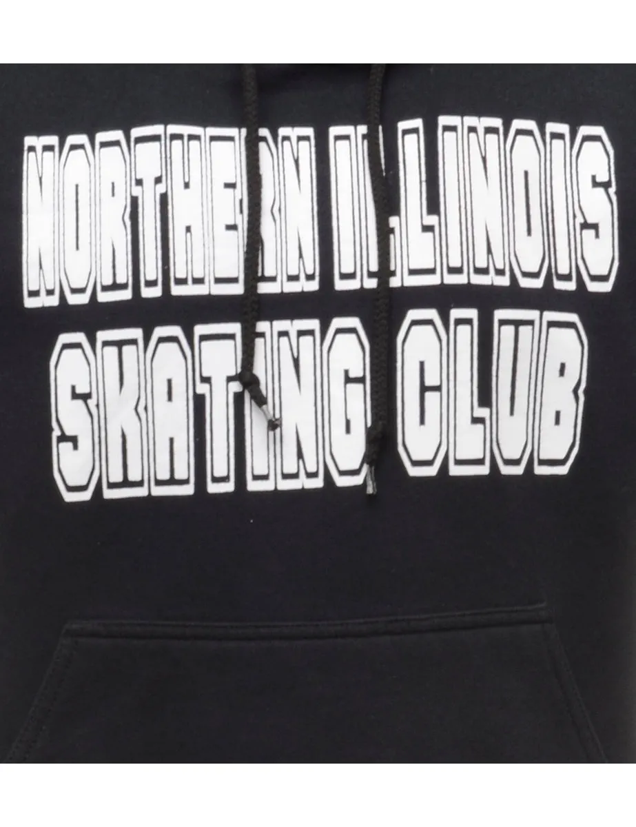 Black Printed Hoodie - S