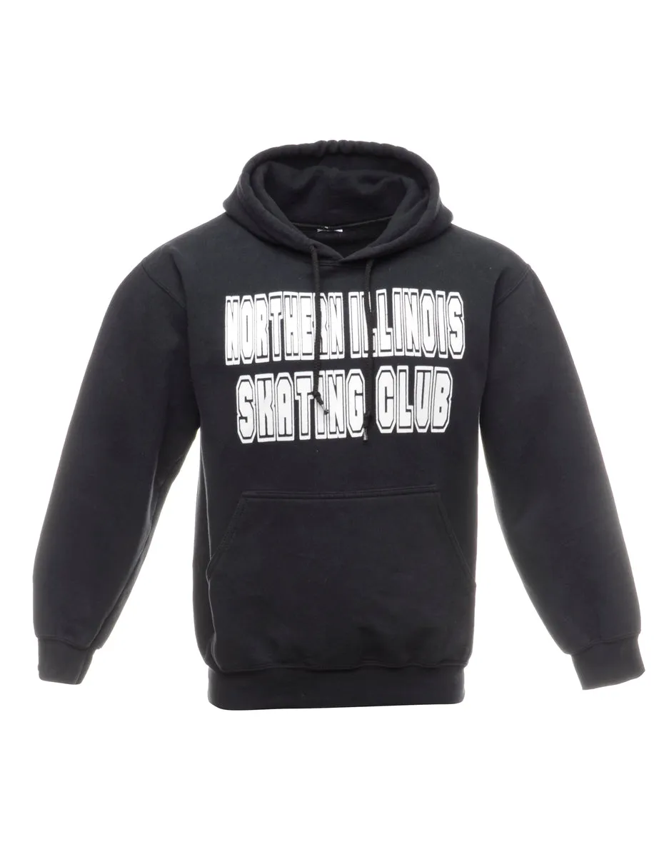 Black Printed Hoodie - S