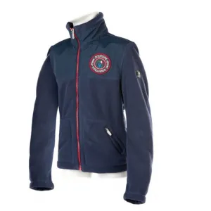 BOYS FLEECE JACKET BY EQUILINE FULL ZIP, MOD. YANKO EQUILINE, COL. BLUE RED