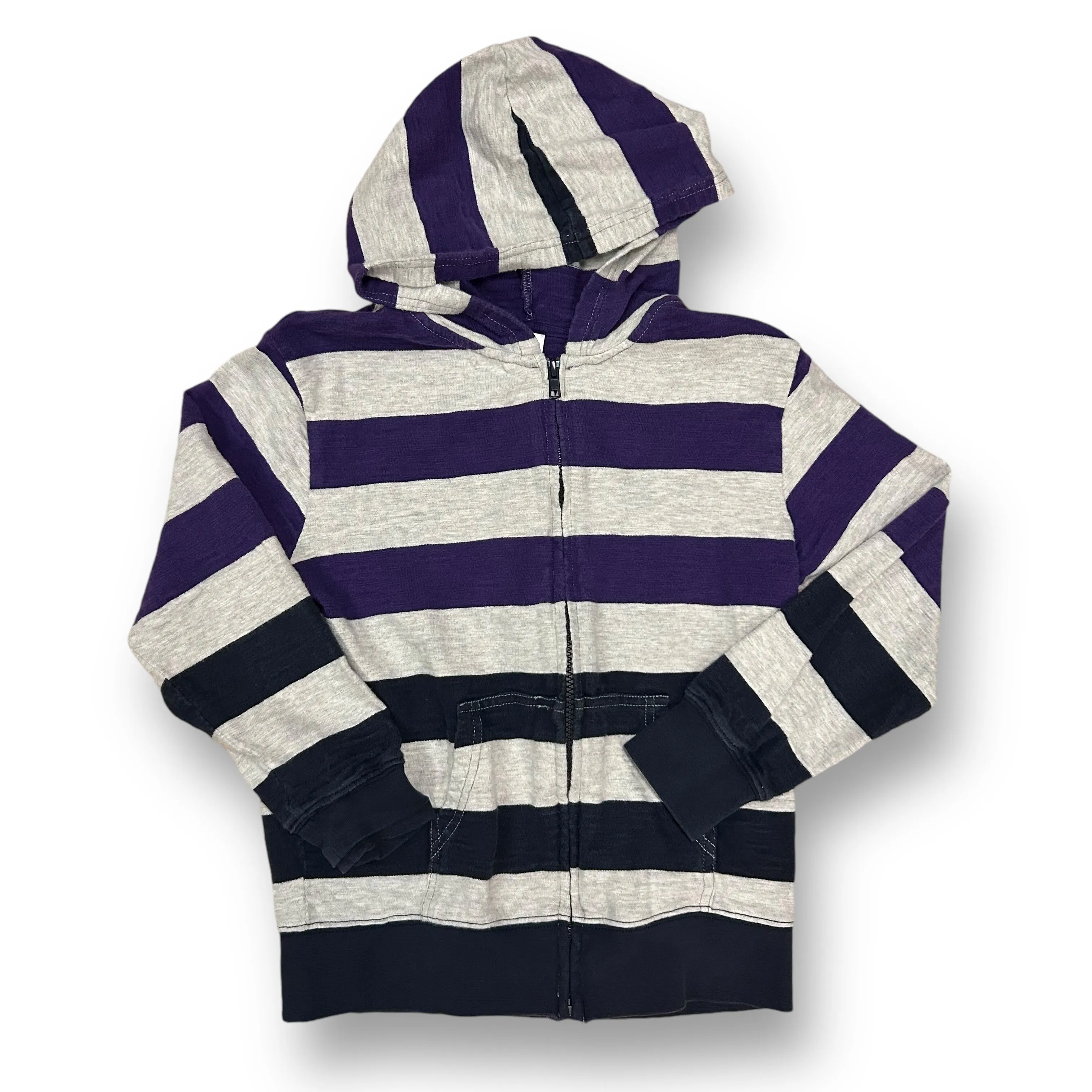 Boys Gymboree Size 7/8 M Striped Lightweight Zip-Up Hoodie Jacket