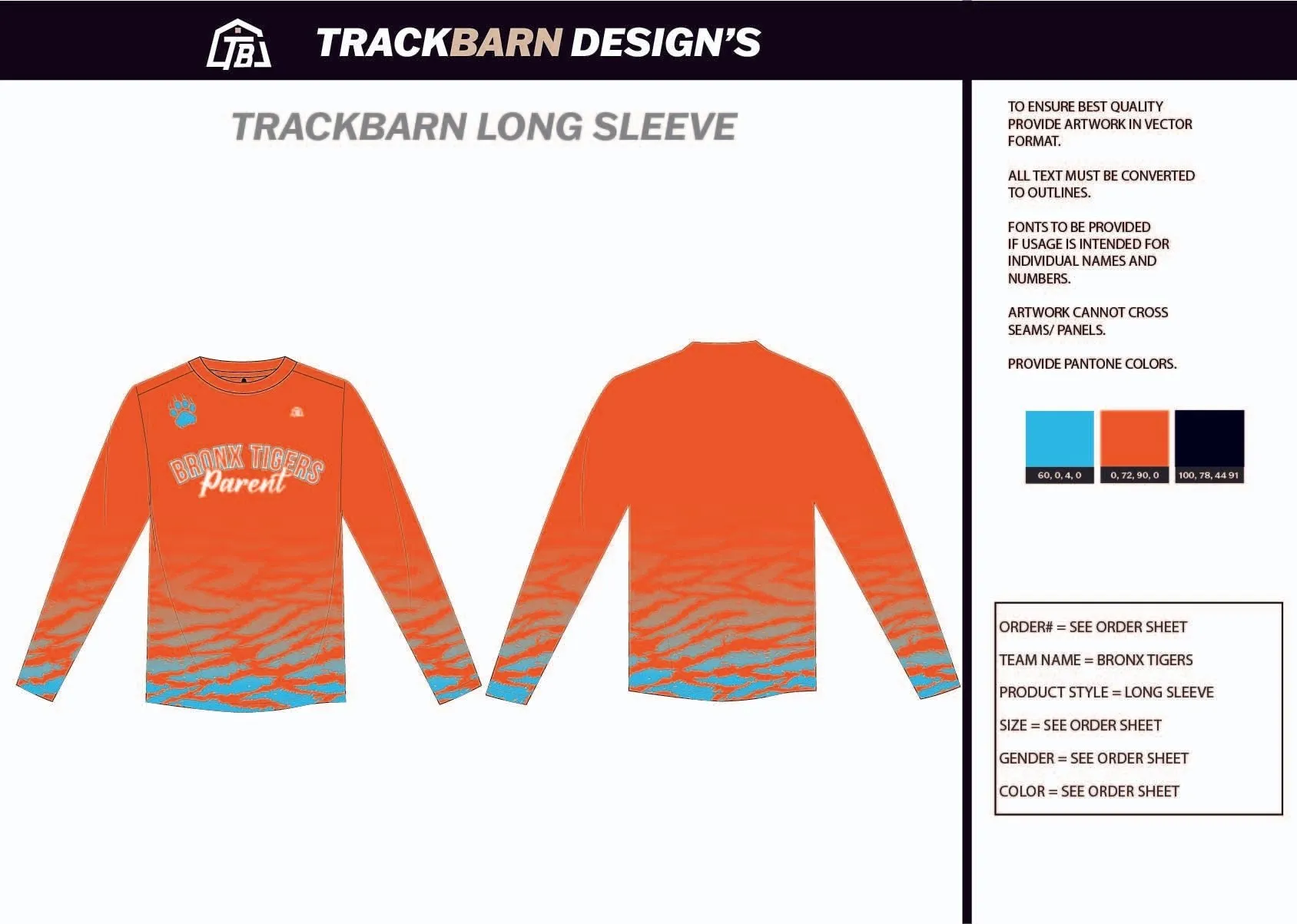 Bronx-Tigers- Mens Stretch Light LS Tee