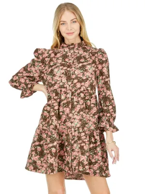 Brown Blooms Dress