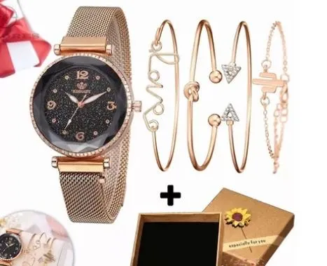 Cactus Shimmery Wrist Watch Set