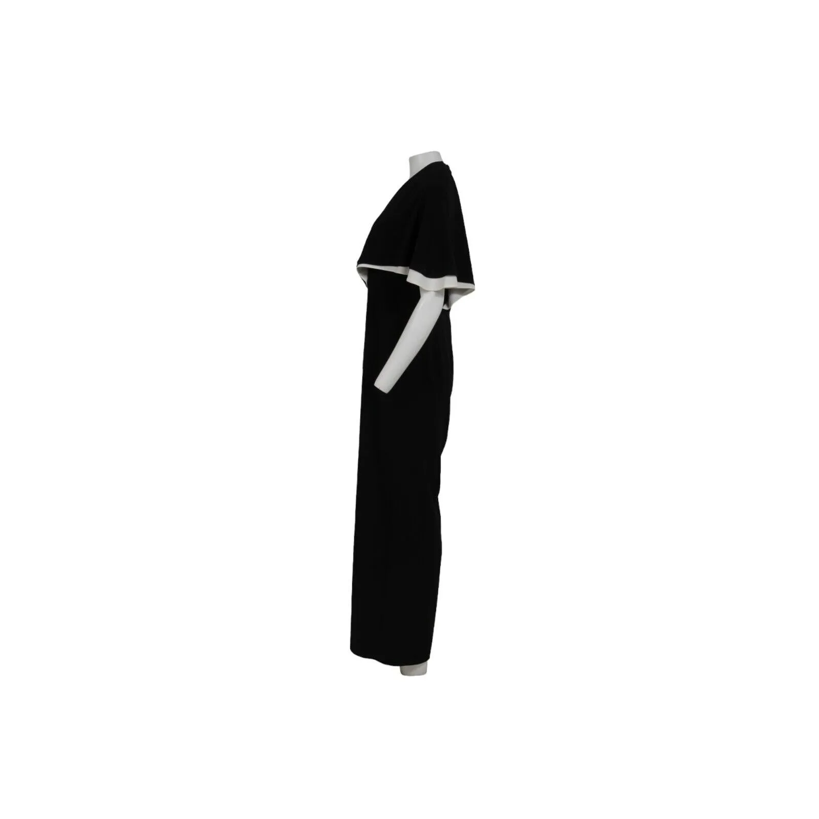 Cape Overlay Jumpsuit US 12 Black White Romper Wide Leg