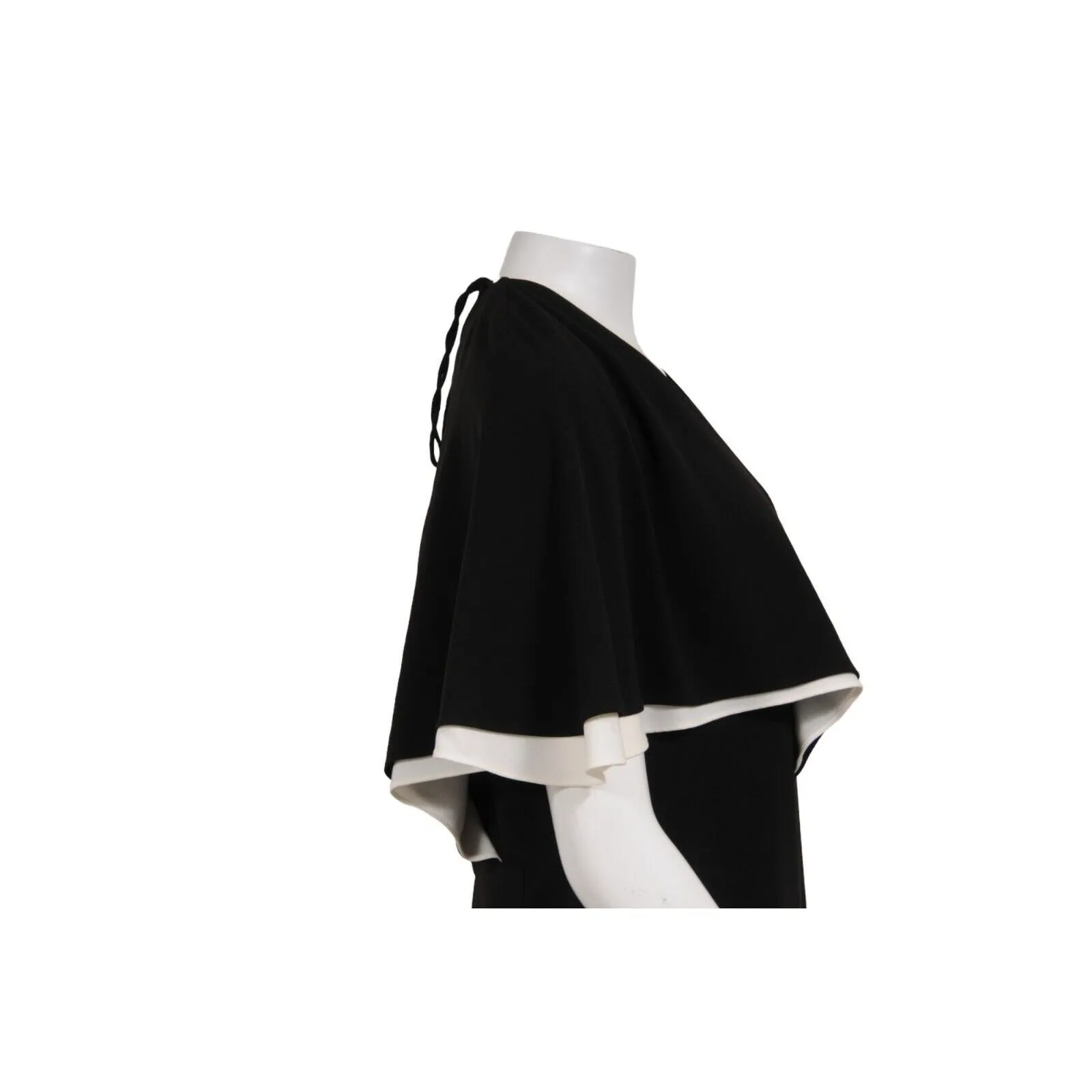 Cape Overlay Jumpsuit US 12 Black White Romper Wide Leg