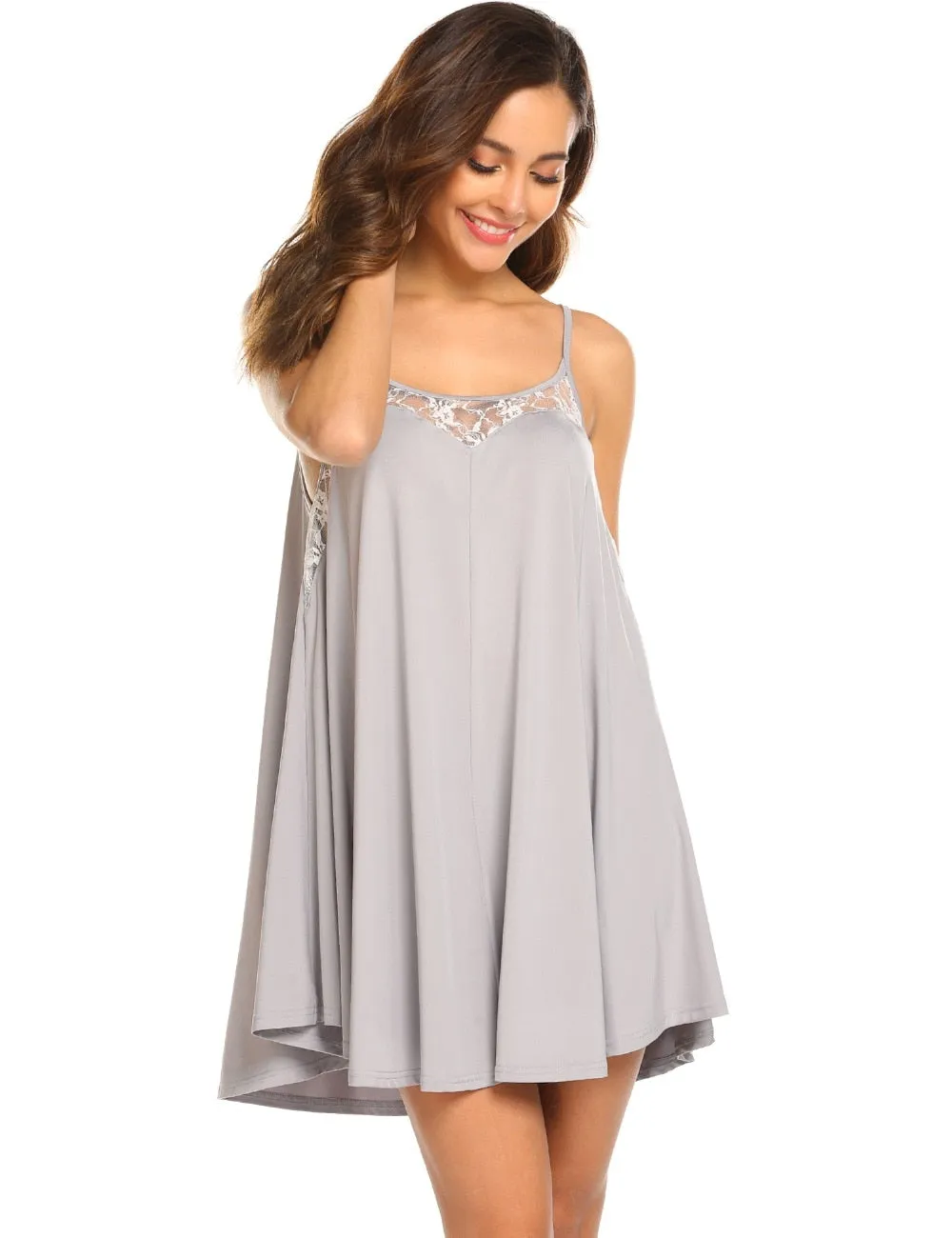 Casual Spaghetti strap lace slip