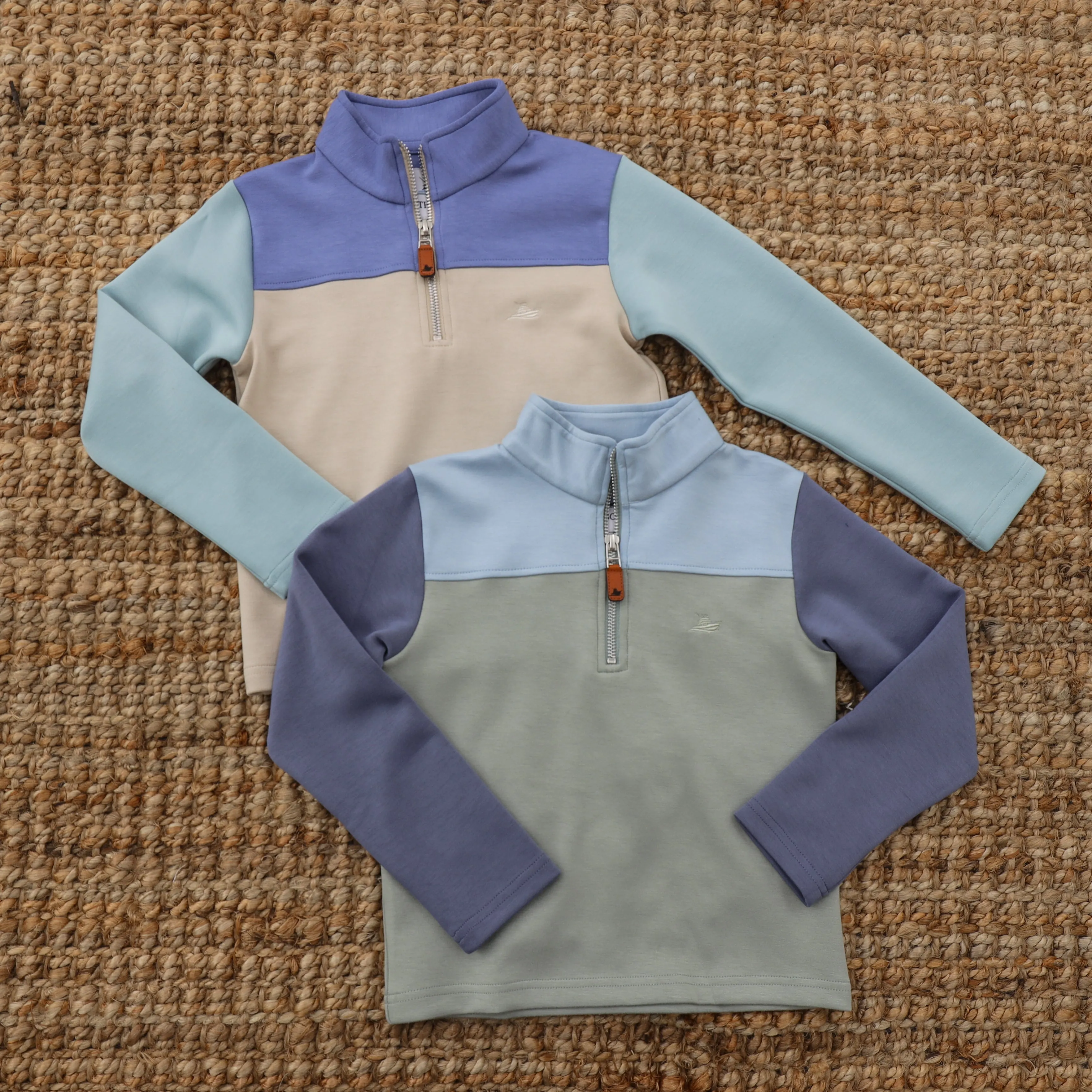 Color Block Pullover- Khaki Bottom