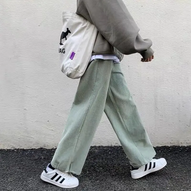 Color Solid Baggy Wide Leg Corduroy Pants