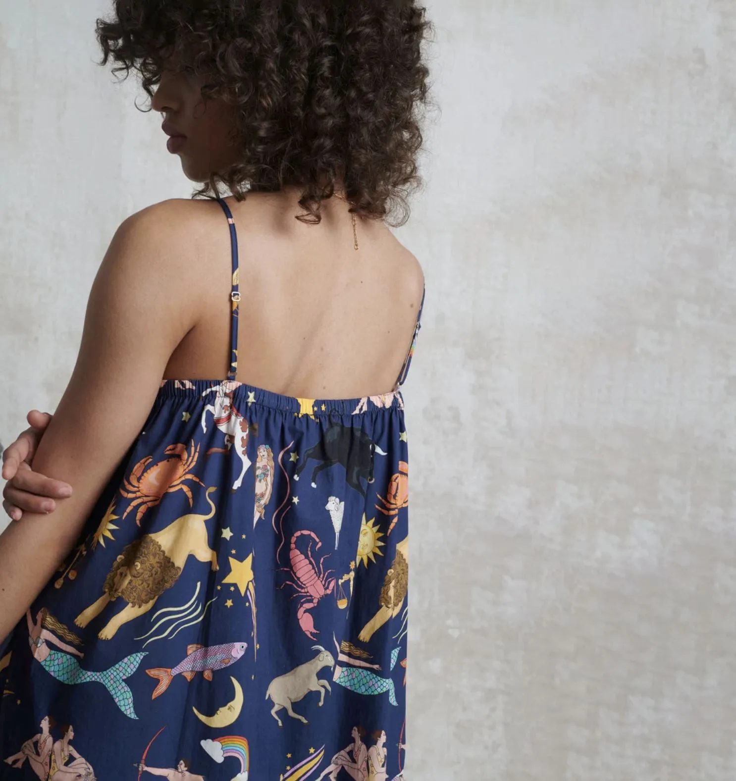 Constellations cotton slip dress
