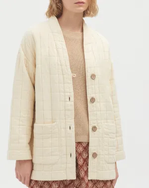 Cotton Quilt Jacket in Cream