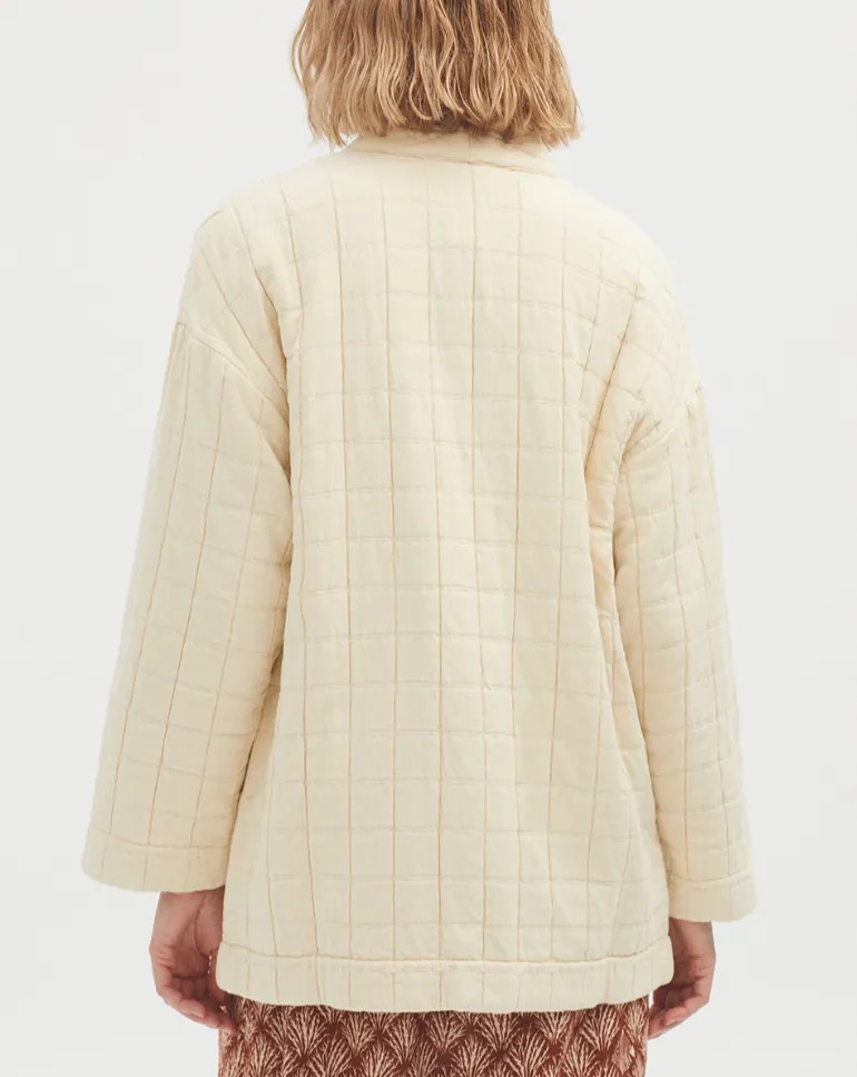 Cotton Quilt Jacket in Cream