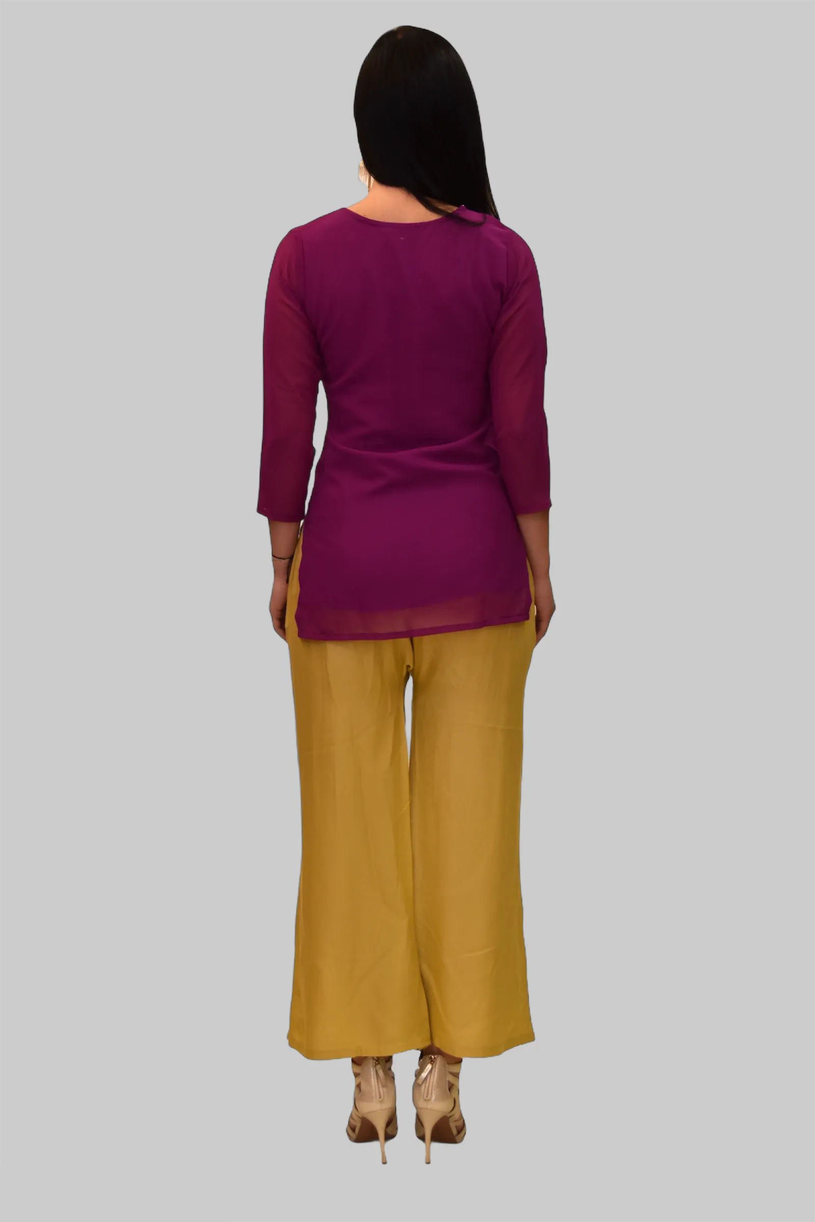 Cotton Silk Dandelion Yellow Gold Palazzo pants