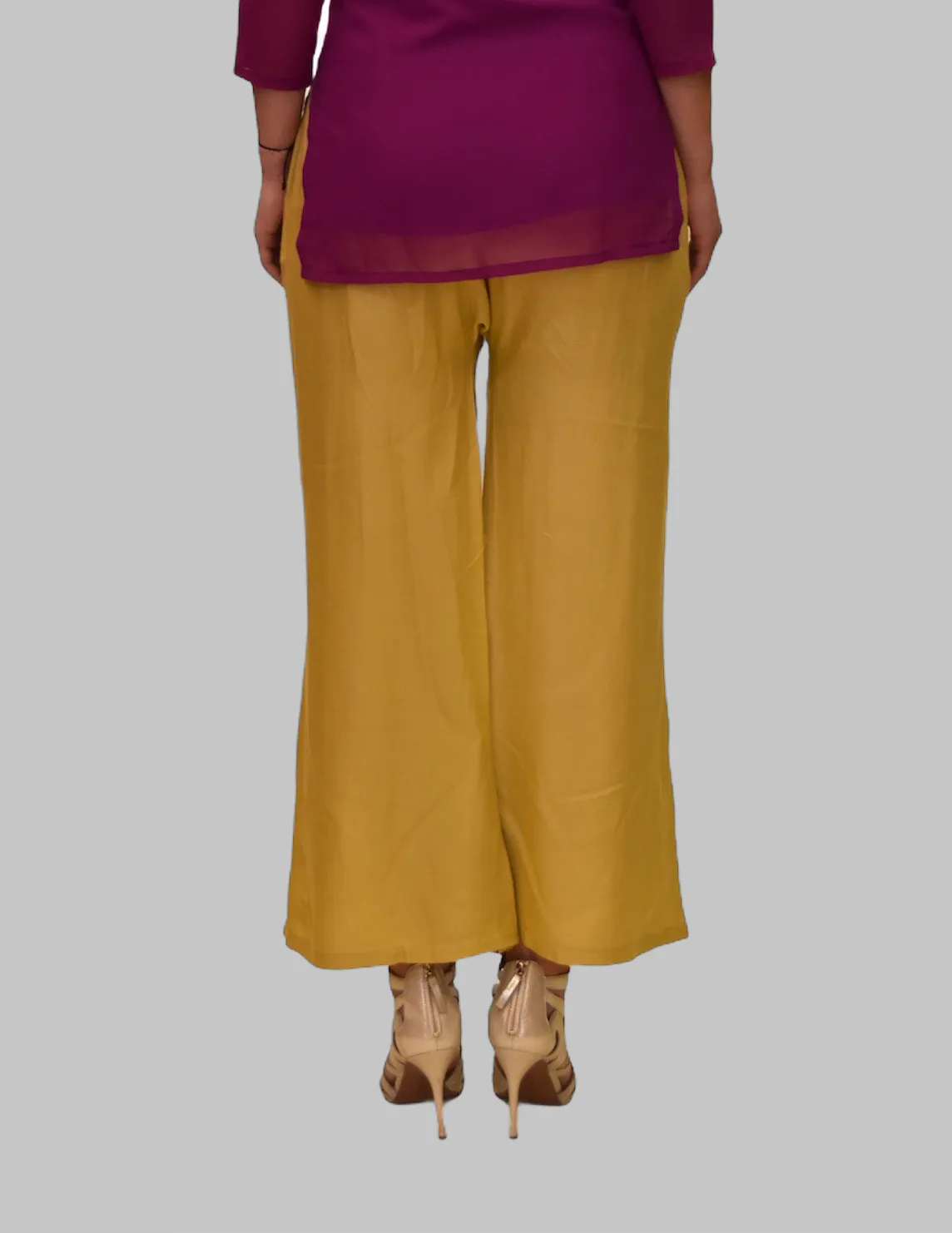 Cotton Silk Dandelion Yellow Gold Palazzo pants