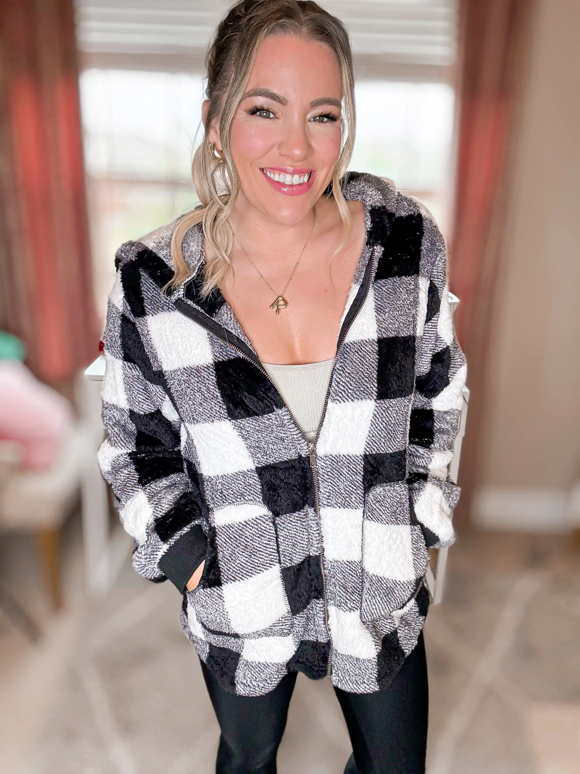 Cozy Lodge Fuzzy Hooded Jacket