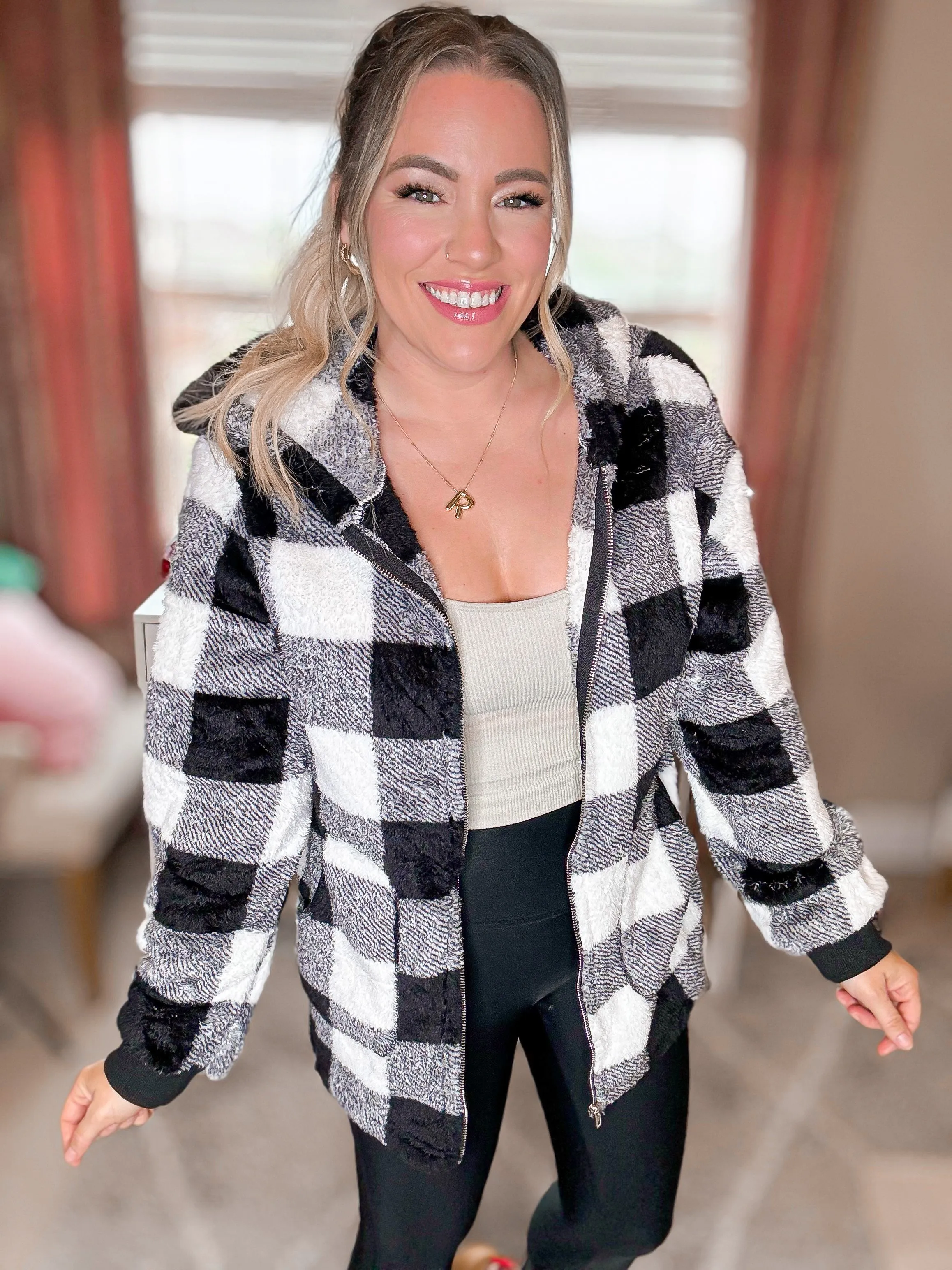 Cozy Lodge Fuzzy Hooded Jacket