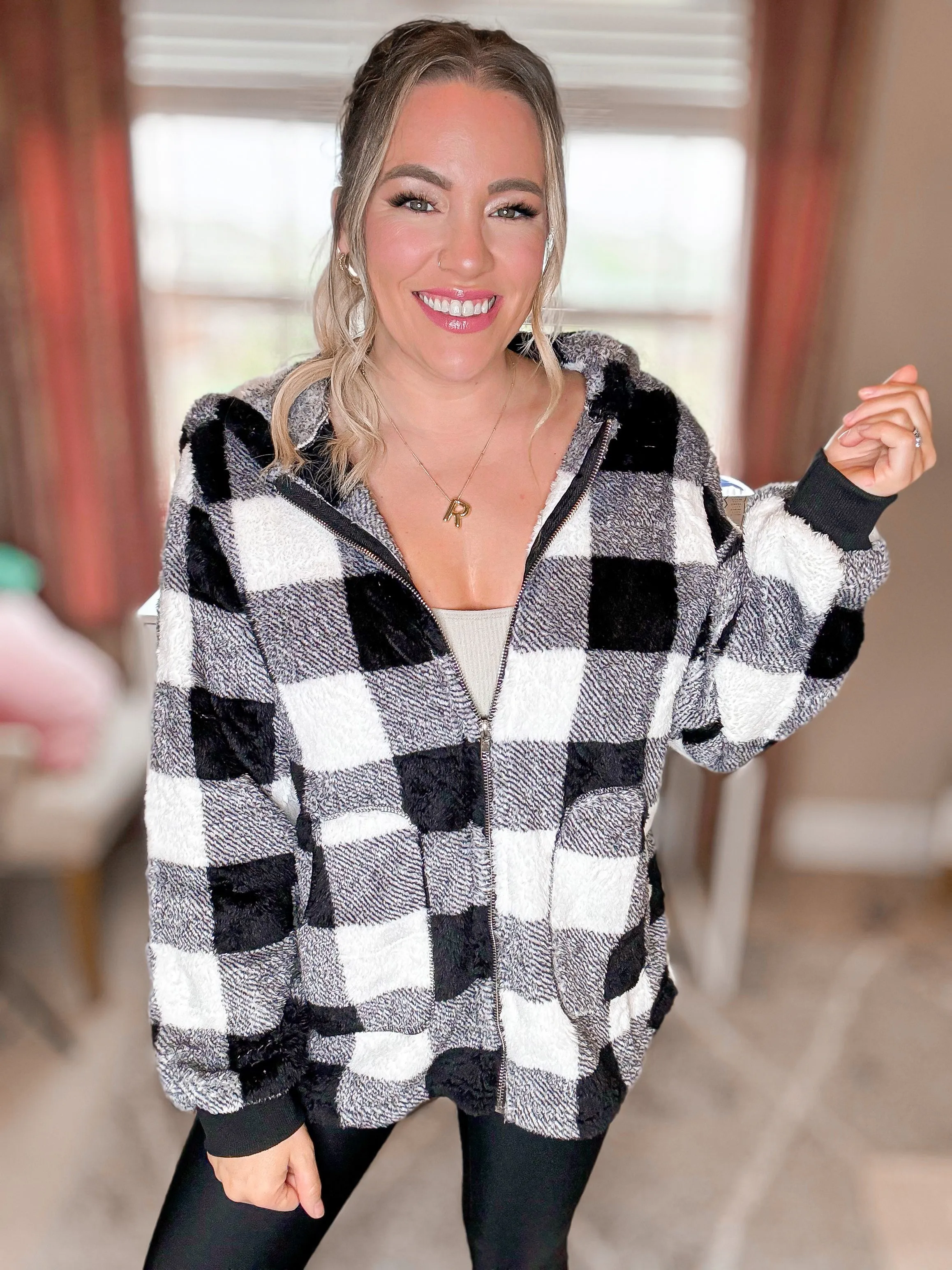 Cozy Lodge Fuzzy Hooded Jacket