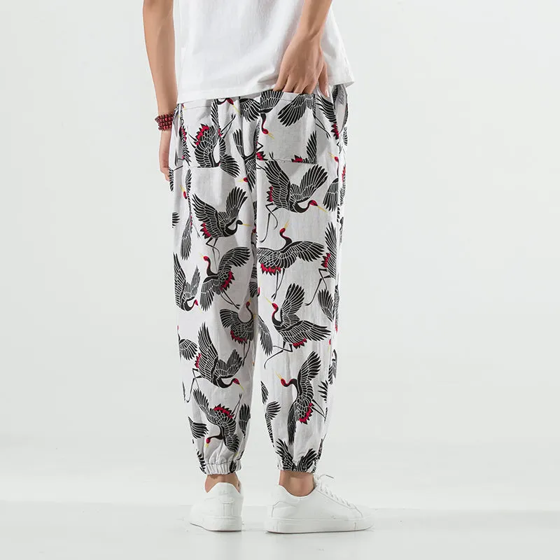 Crane Oriental Harem Pants - Traditional Bottoms