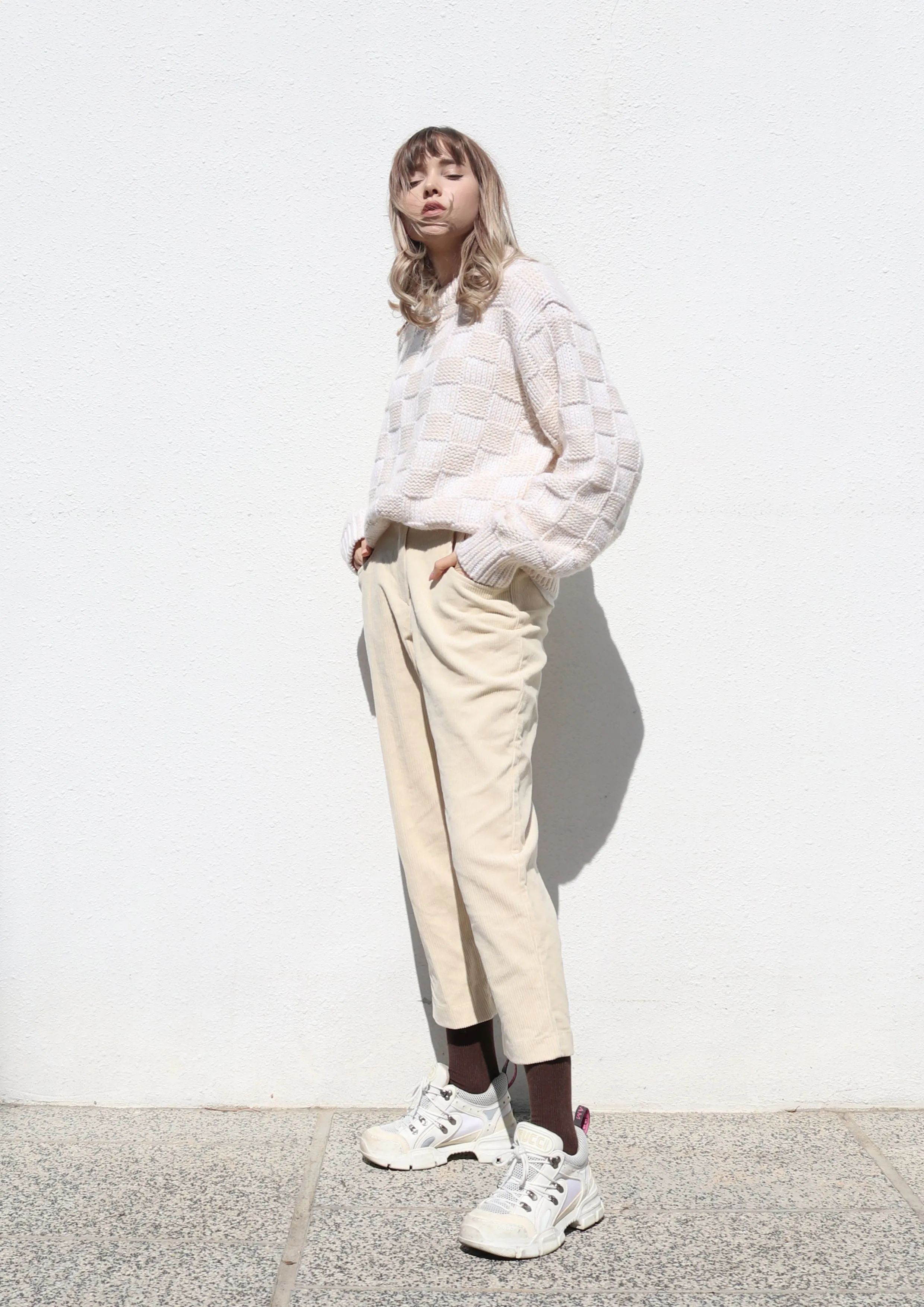 Cream Corduroy Pants