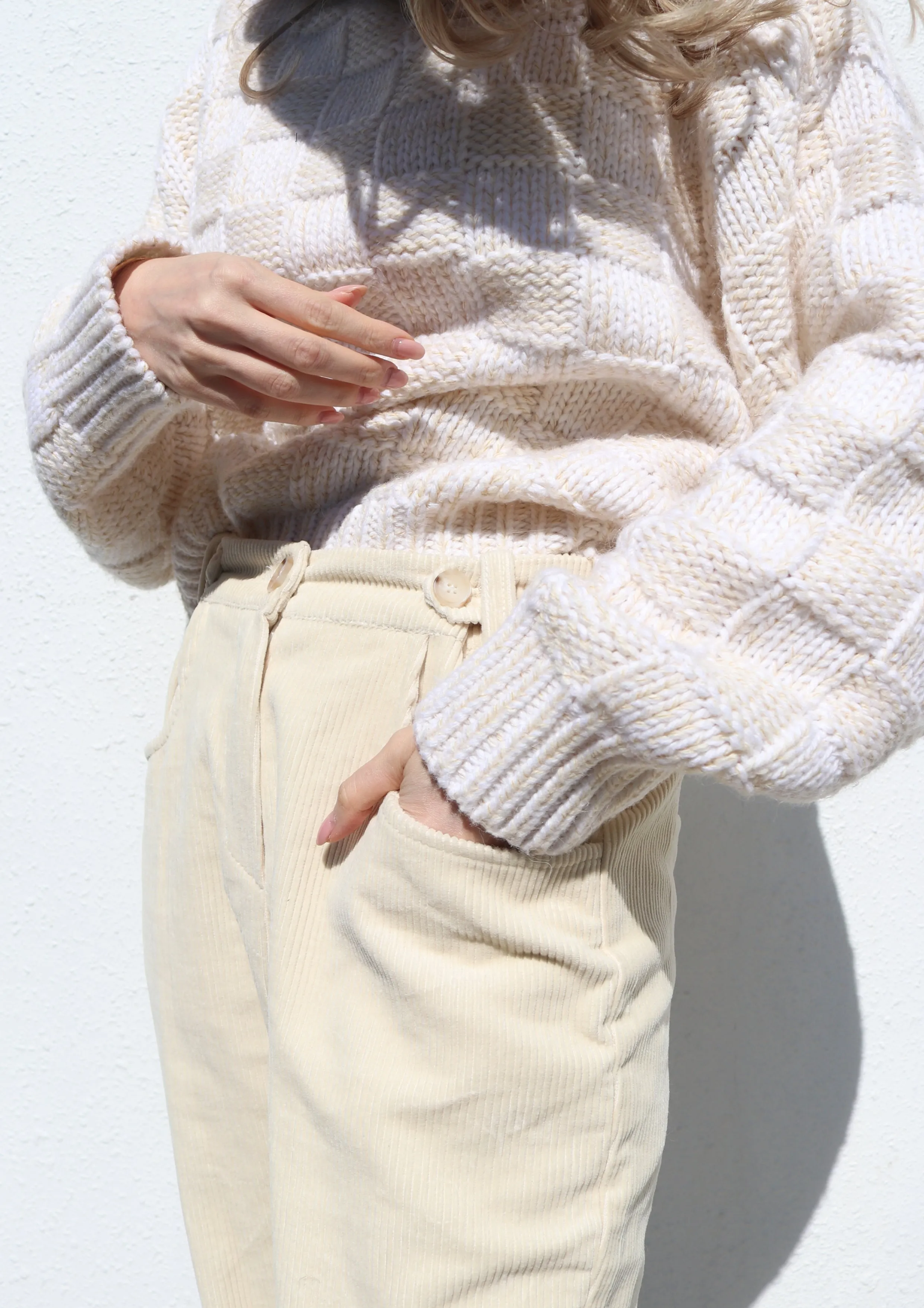 Cream Corduroy Pants
