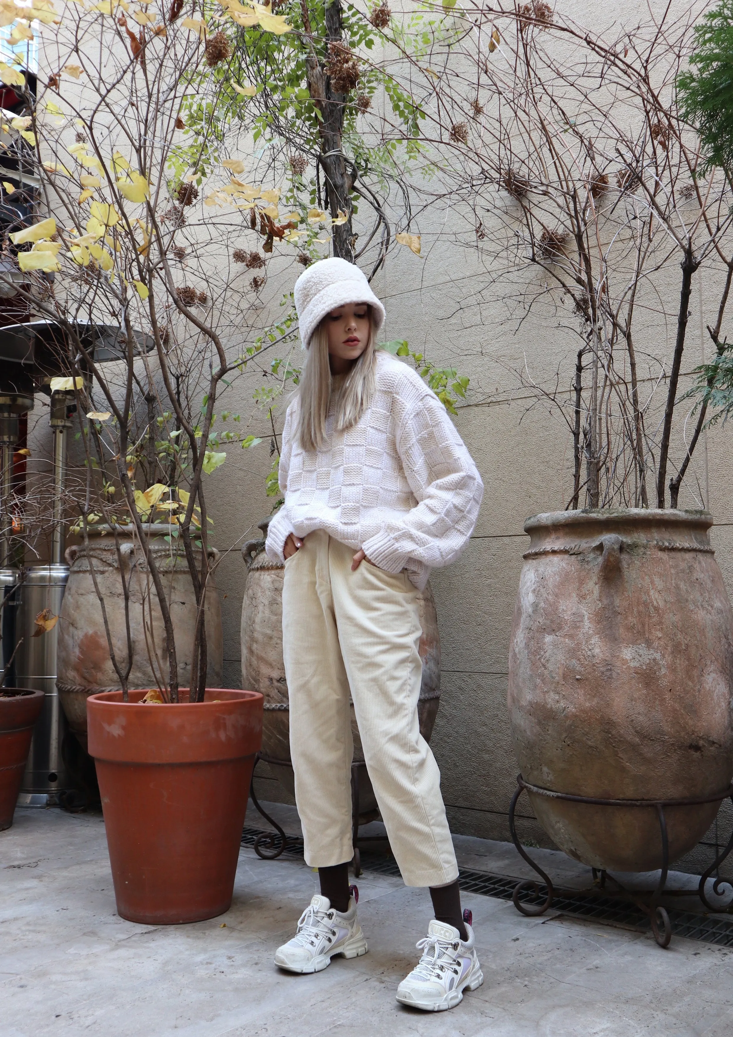 Cream Corduroy Pants