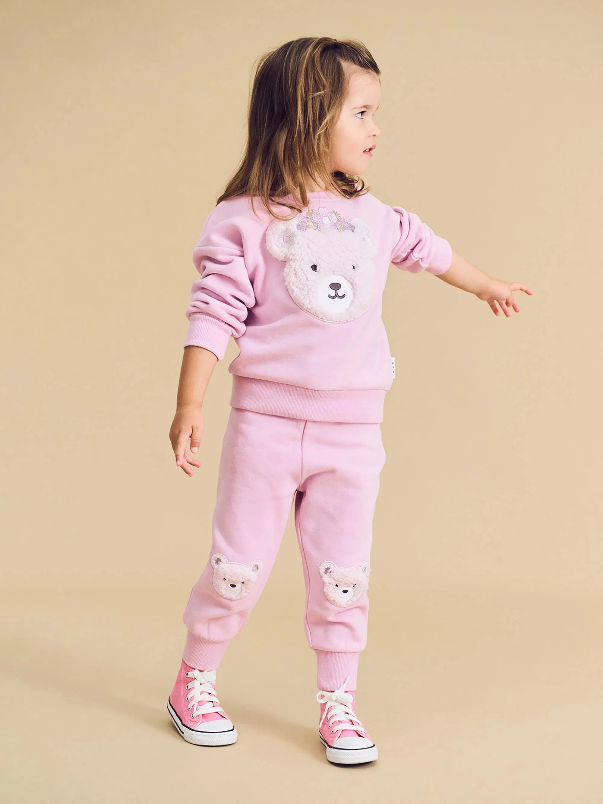 Daisy Furry Bear Track Pant - Lilac