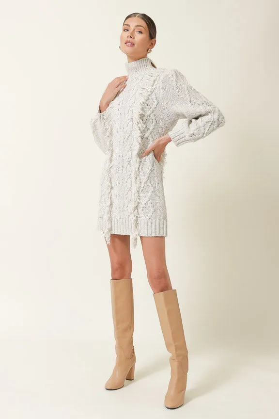 DARIA FRINGE SWEATER DRESS