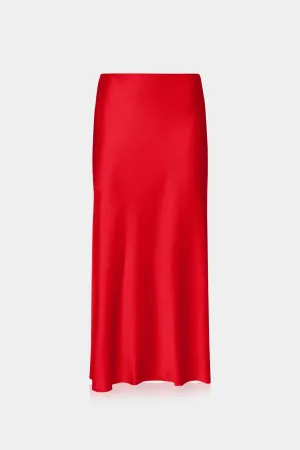 Designer Red Skirt Womens Midi
