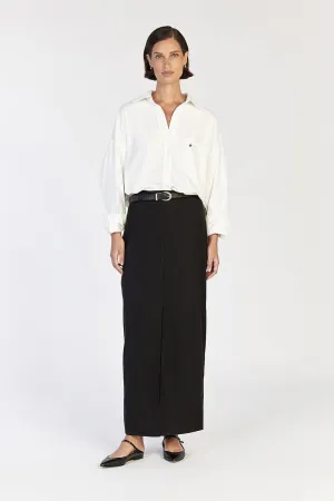DREW BLACK SPLIT MIDI SKIRT