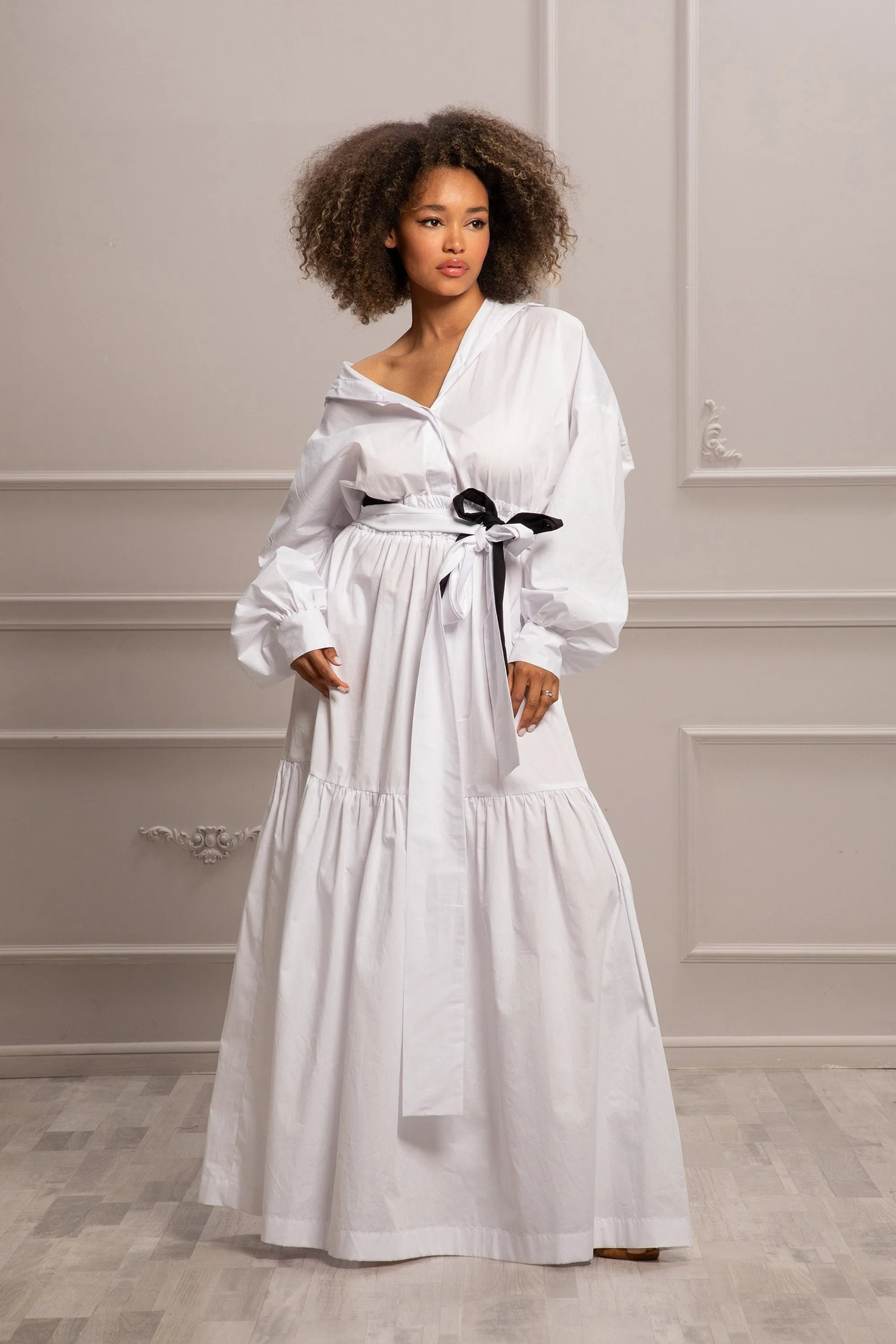 DROPPED SHOULDERS DRESS