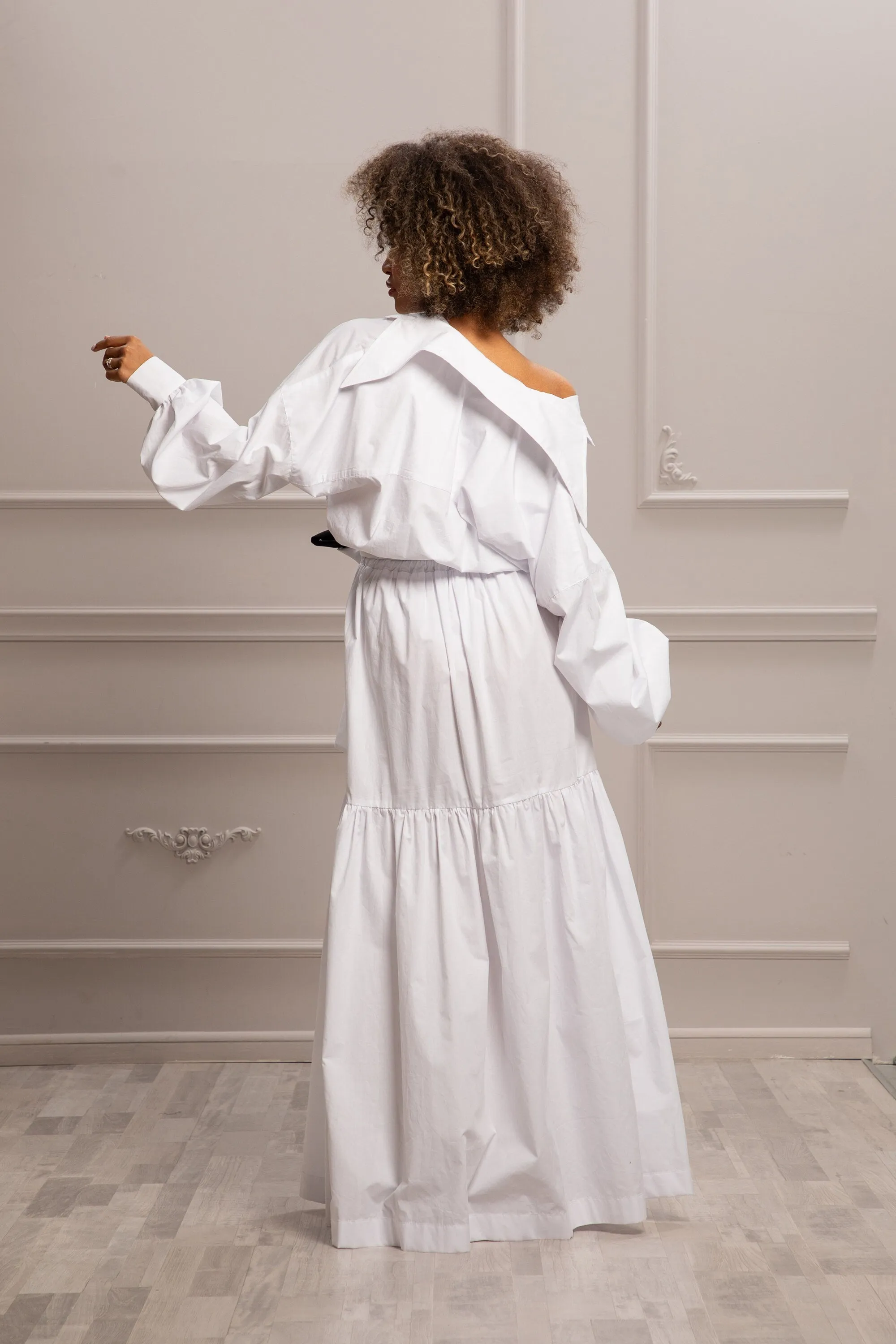 DROPPED SHOULDERS DRESS