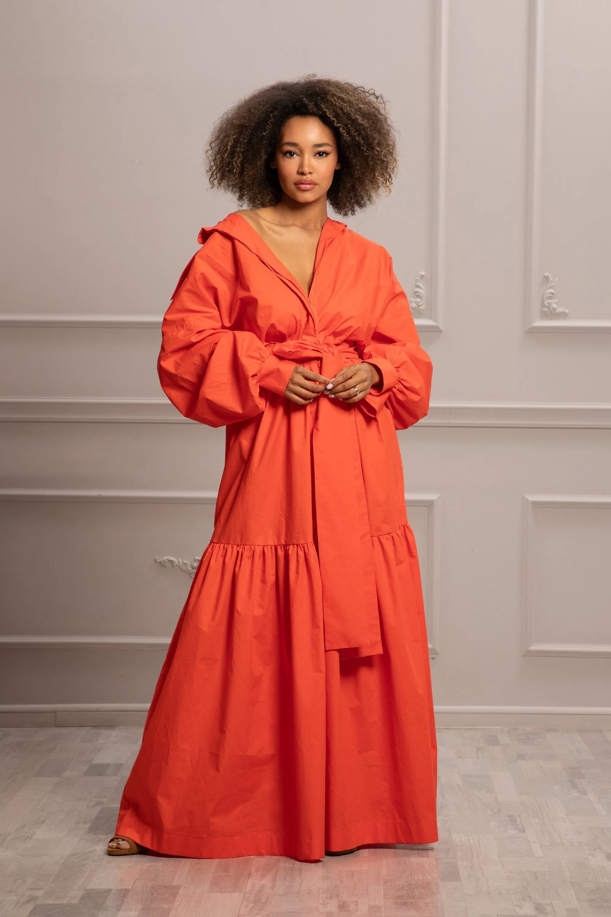 DROPPED SHOULDERS DRESS