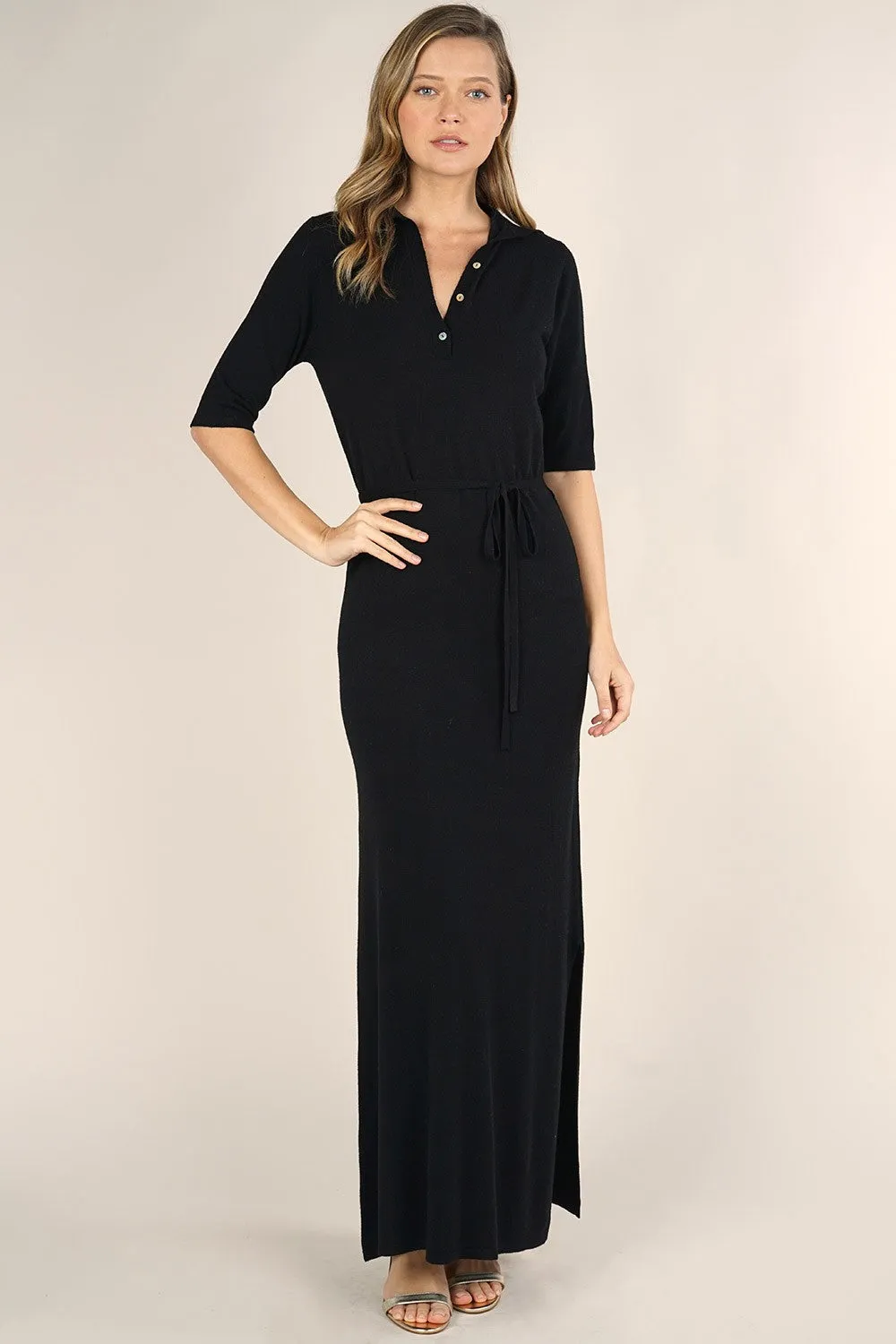 Elbow Sleeve Knit Sweater Maxi Fall Dress