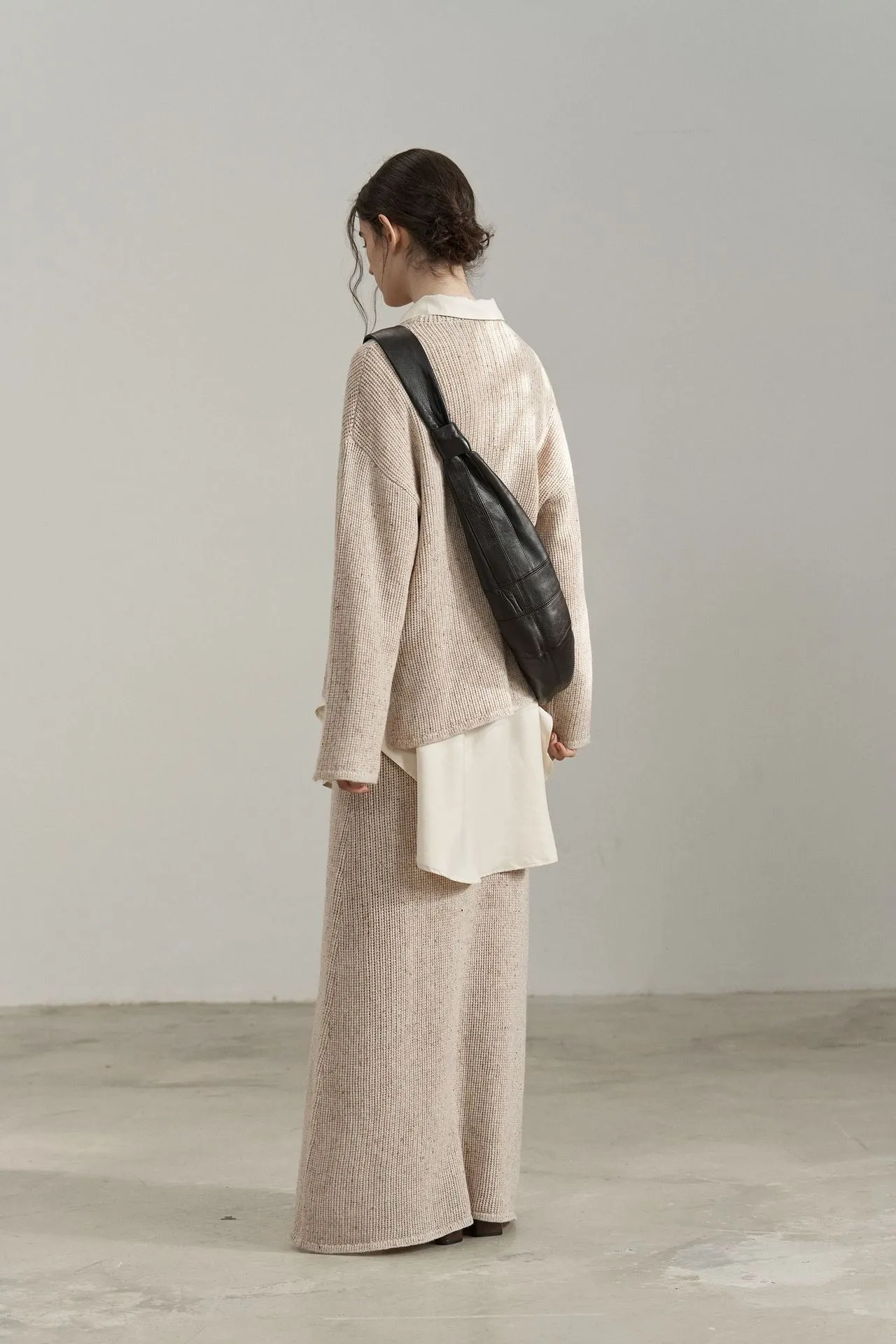 Elegant Knit A-Line Midi Skirt - Slim Fit