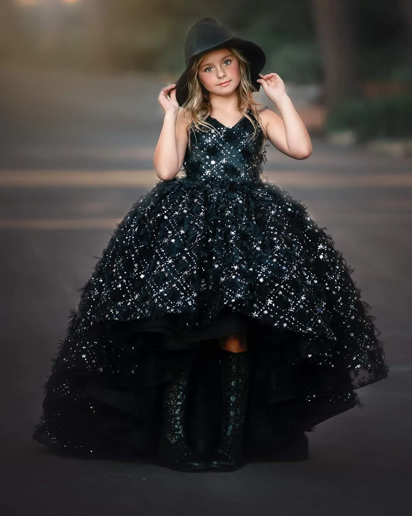 Euc "Magic" Midnight-  high low gown ( 7 Year - Petite 8 Year)