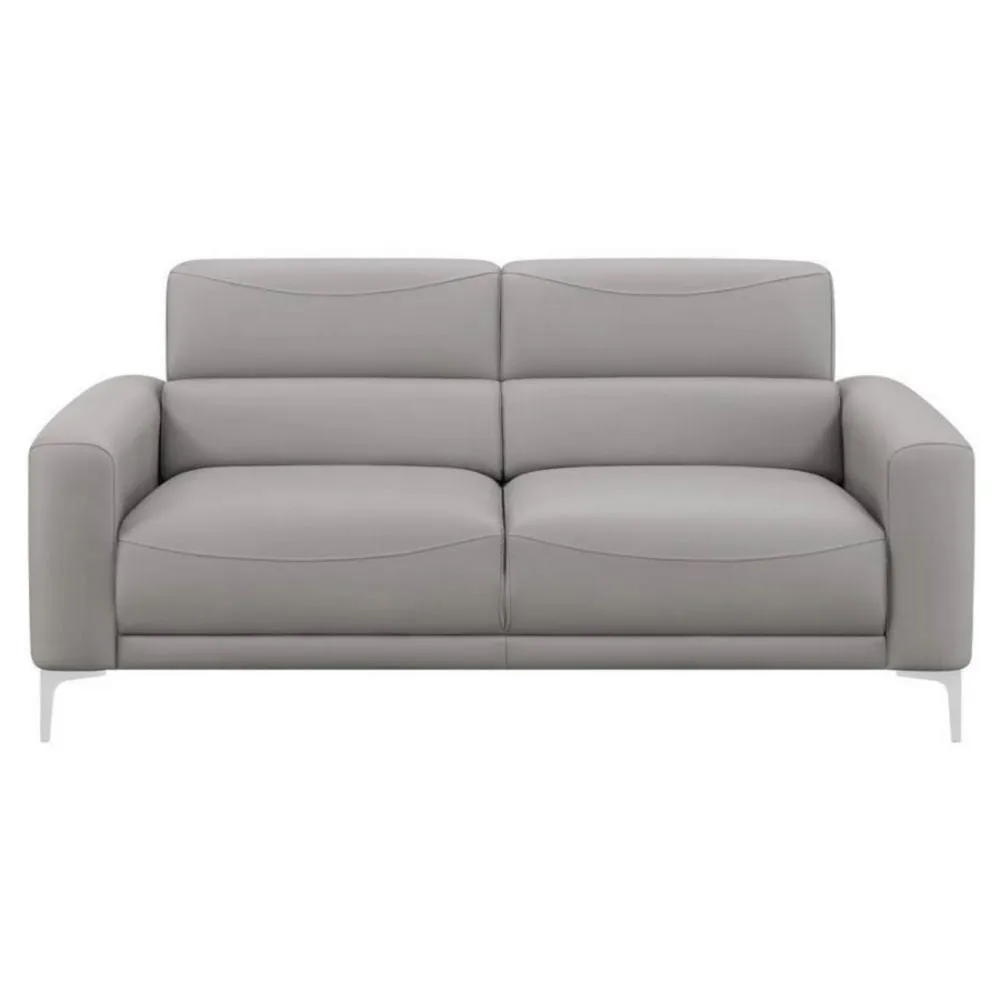 Finn 75 Inch Modern Sofa, Sleek Channel Tufting, Taupe Brown Faux Leather By Casagear Home