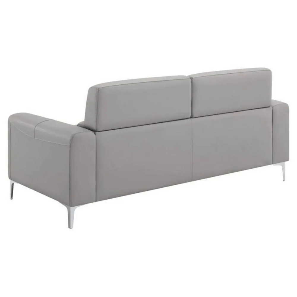 Finn 75 Inch Modern Sofa, Sleek Channel Tufting, Taupe Brown Faux Leather By Casagear Home