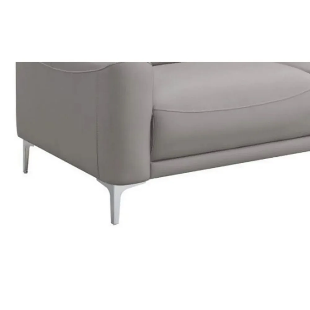 Finn 75 Inch Modern Sofa, Sleek Channel Tufting, Taupe Brown Faux Leather By Casagear Home