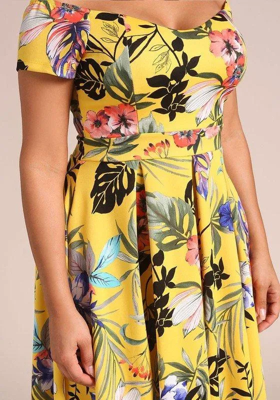Floral Off the Shoulder Dress