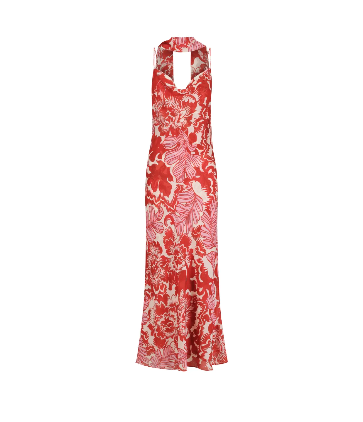 Florencia Midi Dress in Scarlet Garden