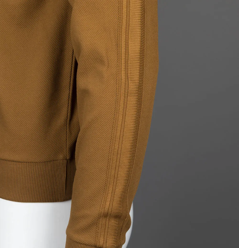 Fred Perry Half Zip Taped Track Jacket Dark Caramel