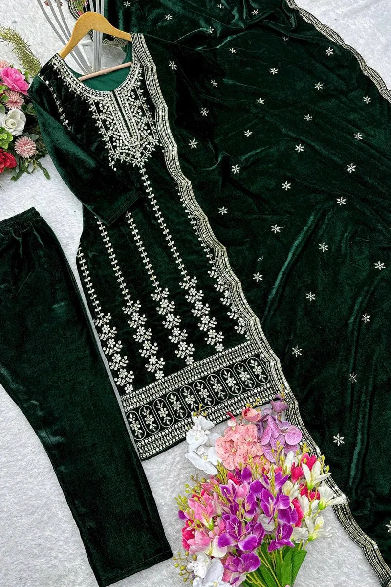 Full Pair Velvet Dress For Lohri Festival