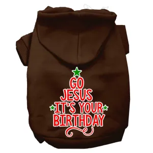 Go Jesus Screen Print Dog Hoodie Brown S (10)