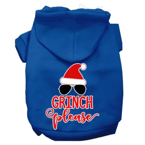Grinch Please Screen Print Dog Hoodie Blue L (14)