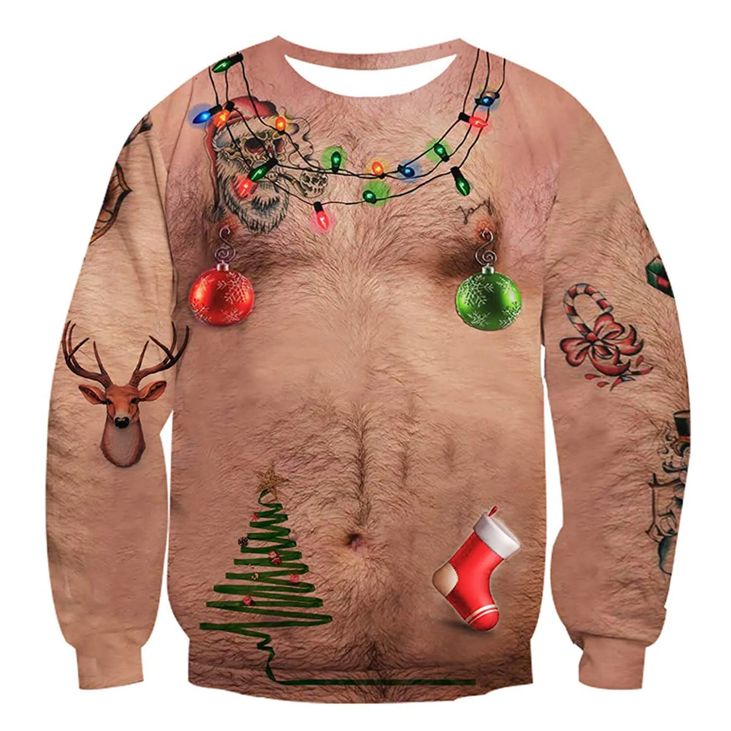 Hairy Chest Ugly Christmas Sweater
